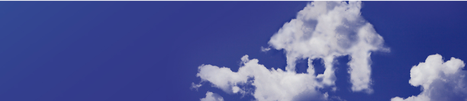 clouds forming the shape of a house