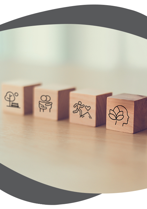 Wood blocks with images on them