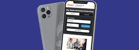 phone with partners car buying service website in it