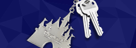 Partners castle keychain with keys