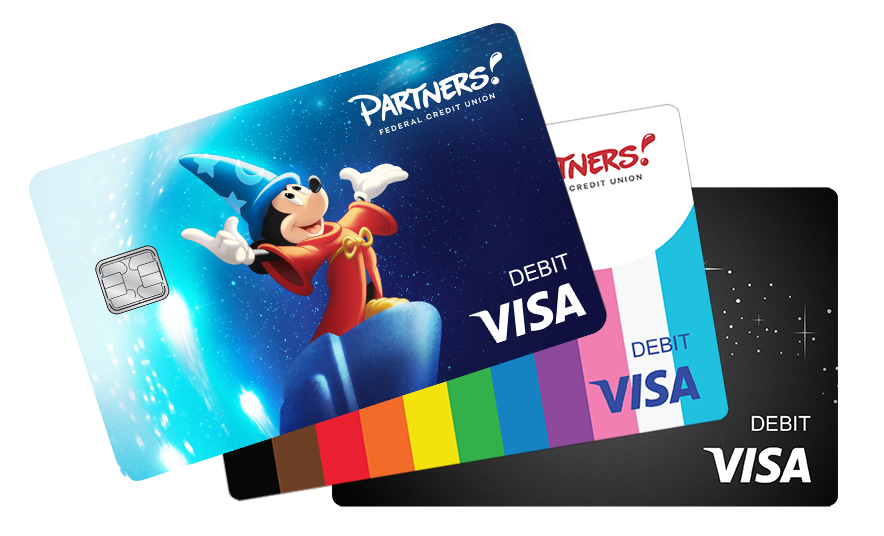 Three debit card design options